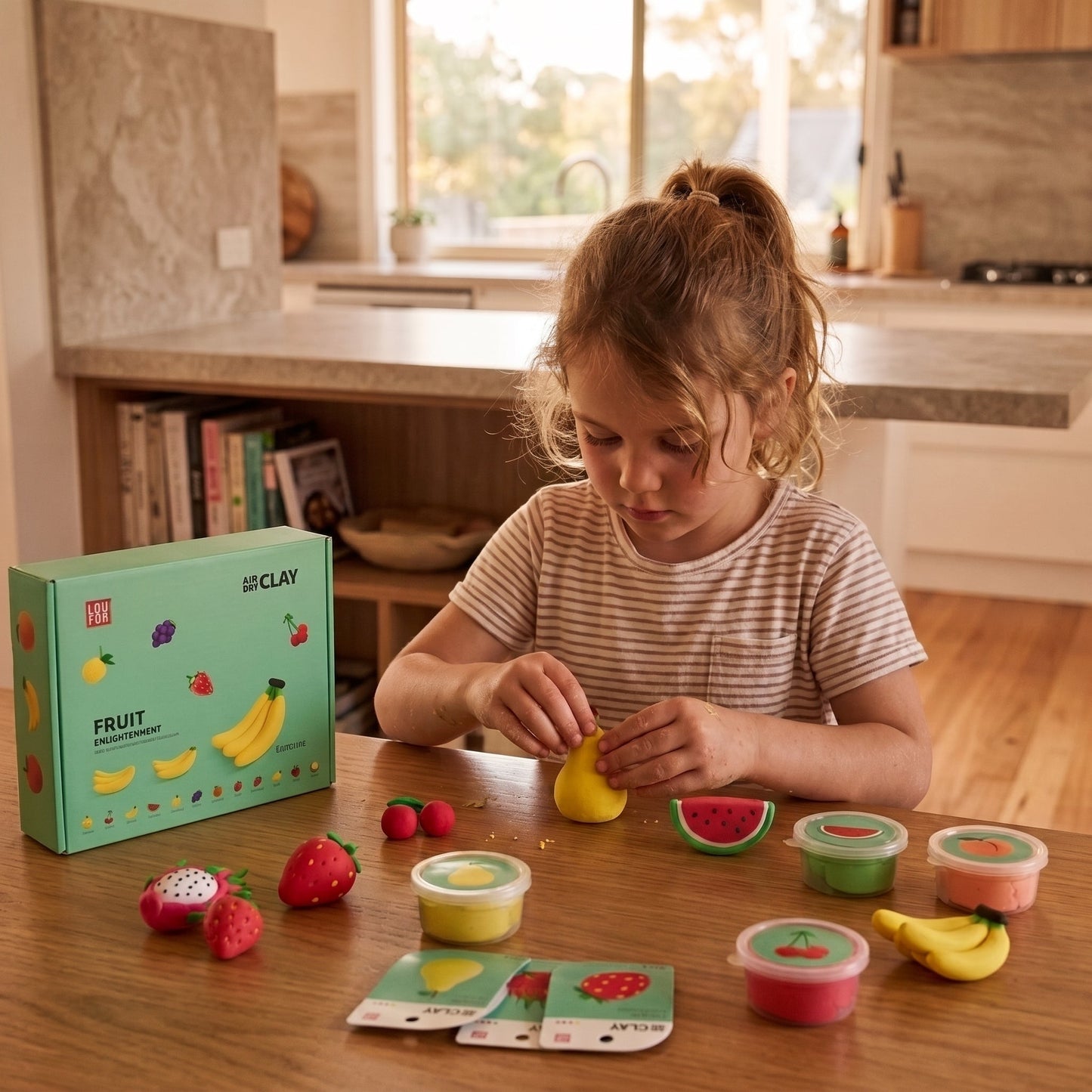 DIY Fruit Air Dry Clay Kit for Kids