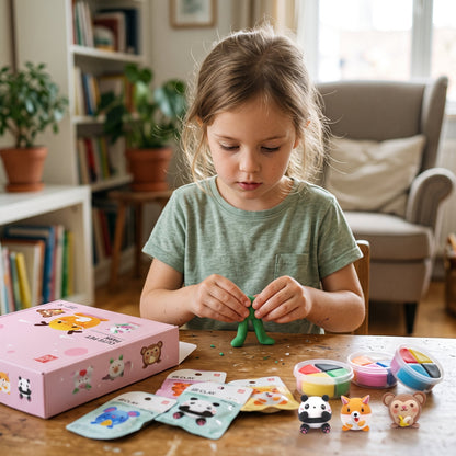 DIY Cute Animal Air Dry Clay Kit for Kids