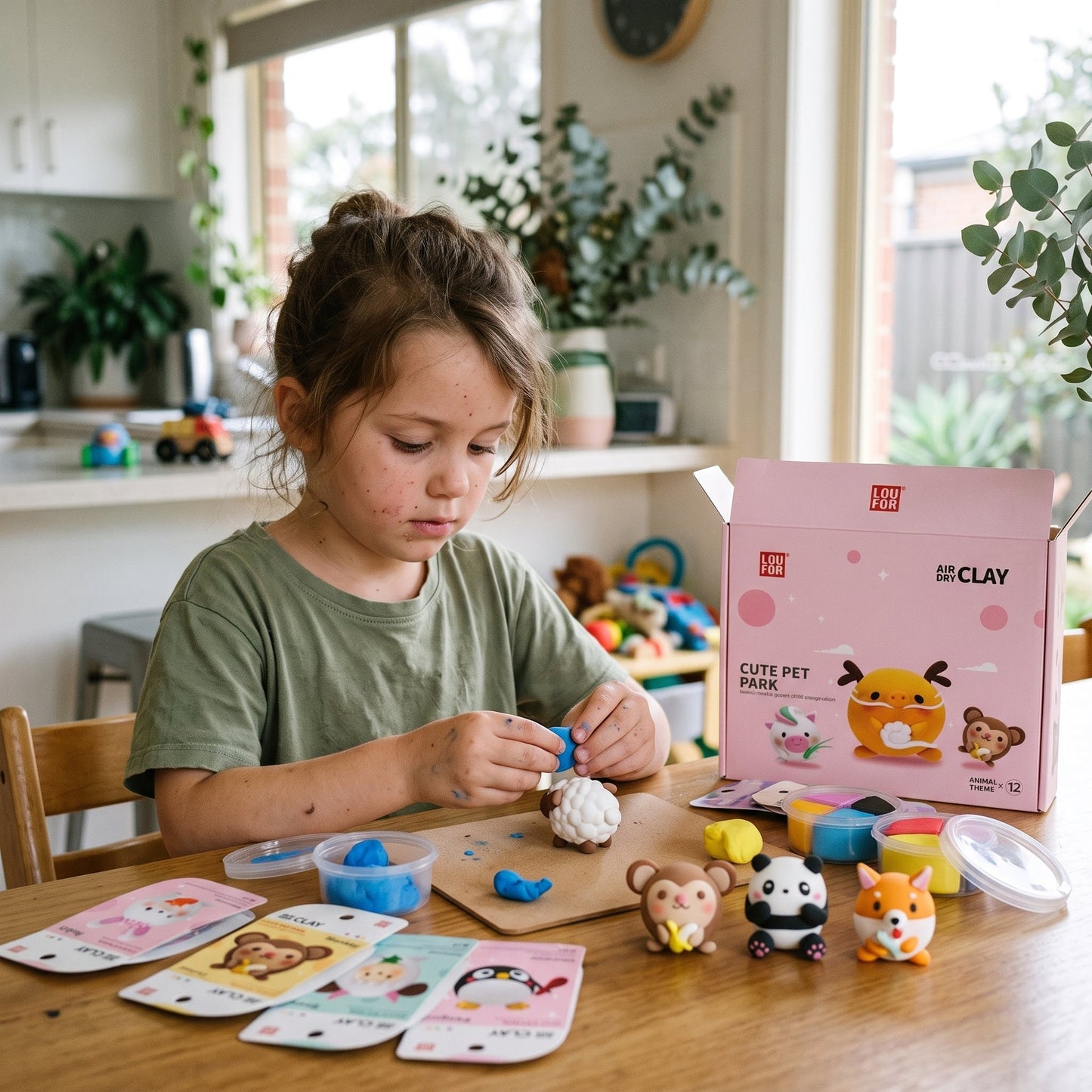 DIY Cute Animal Air Dry Clay Kit for Kids