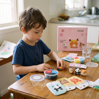 DIY Cute Animal Air Dry Clay Kit for Kids