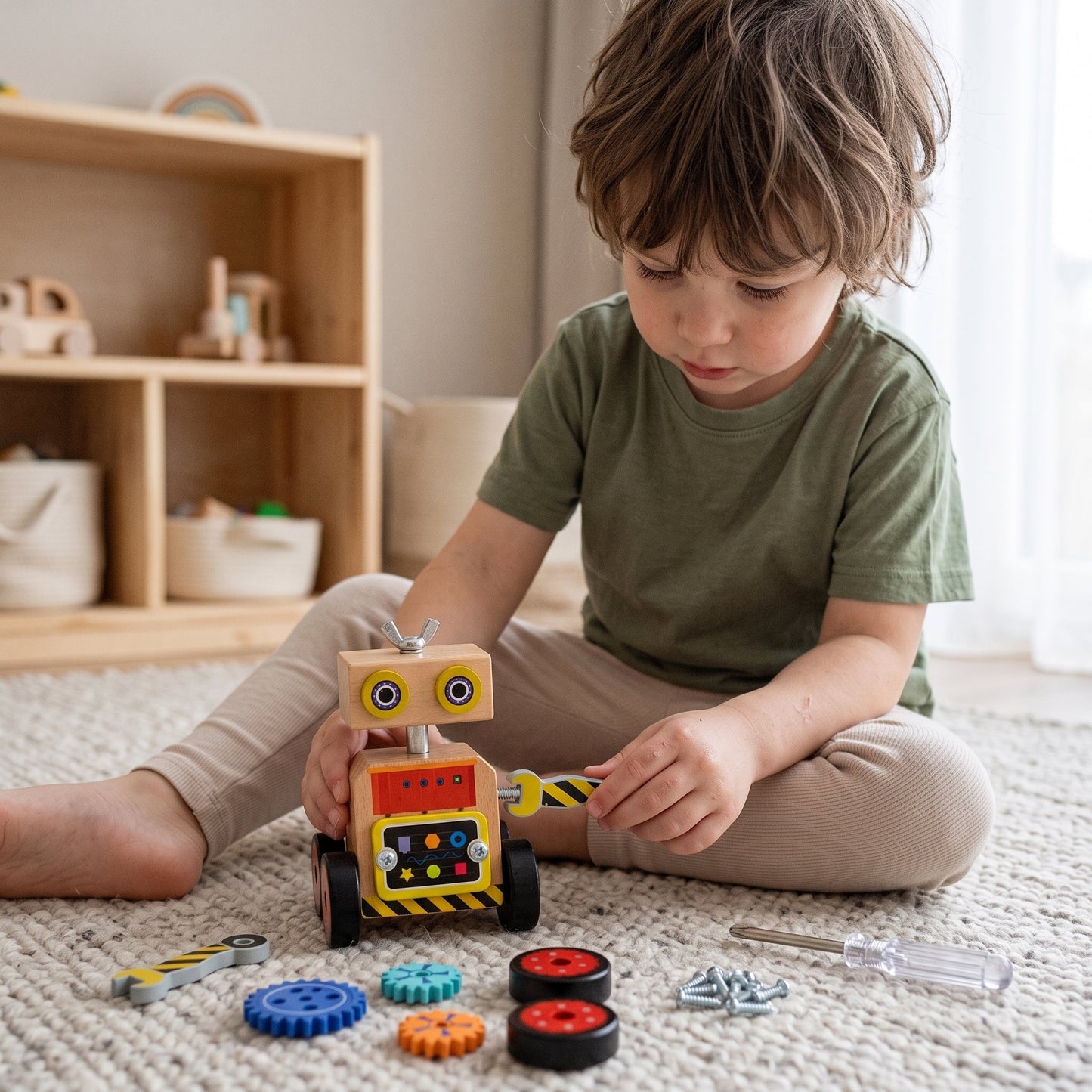 Wooden DIY Robot Building Kit