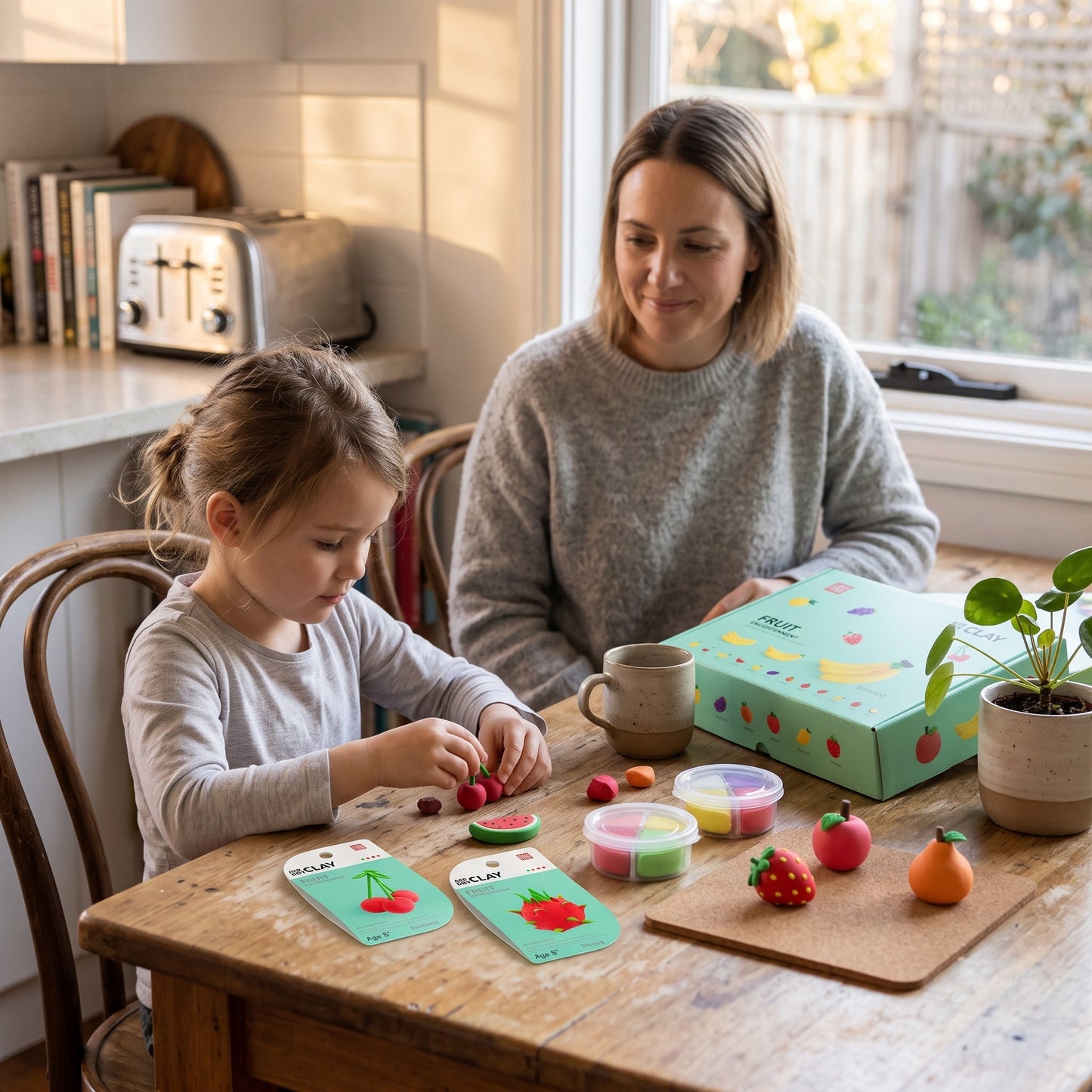 DIY Fruit Air Dry Clay Kit for Kids