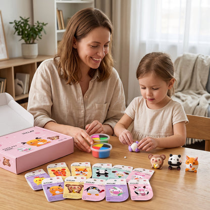 DIY Cute Animal Air Dry Clay Kit for Kids
