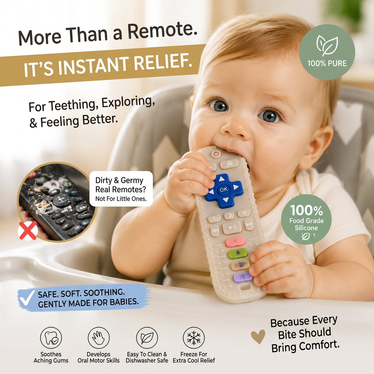 Baby Silicone TV Remote Teether Toy