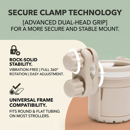 Universal Pram Cup Holder with Phone Holder