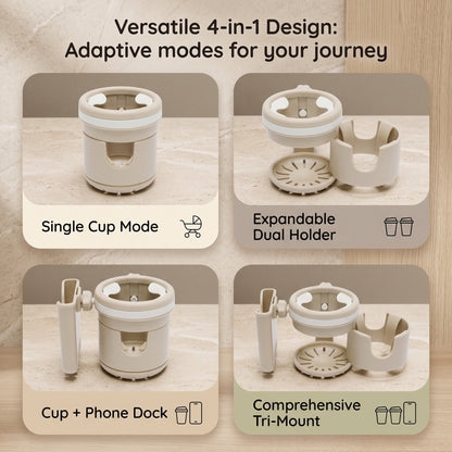Universal Pram Cup Holder with Phone Holder