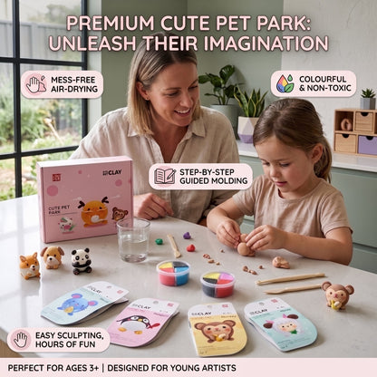 DIY Cute Animal Air Dry Clay Kit for Kids