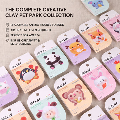 DIY Cute Animal Air Dry Clay Kit for Kids