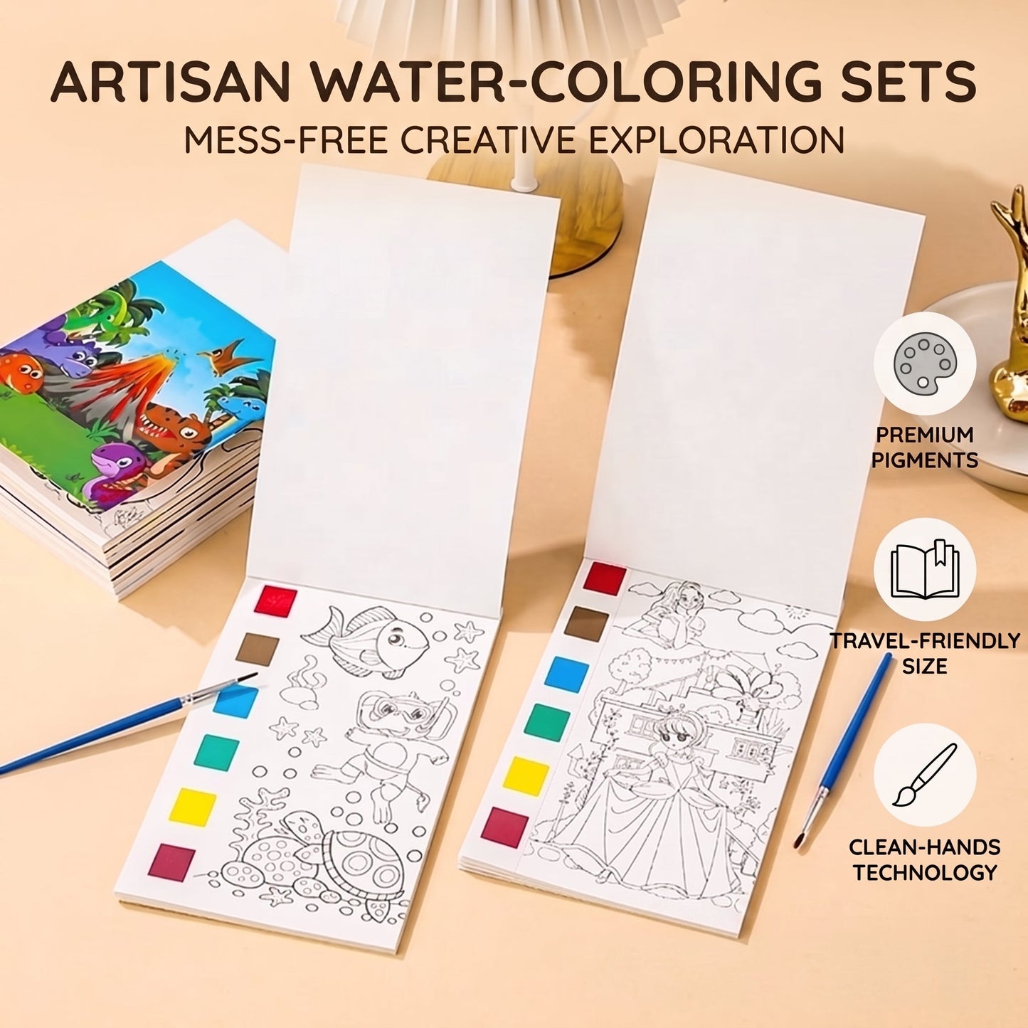 Portable Watercolour Painting Book for Kids