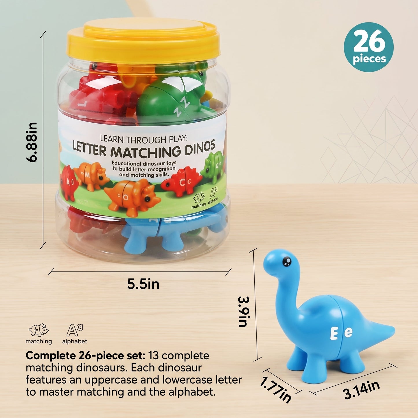 Dinosaur Alphabet Matching Toy