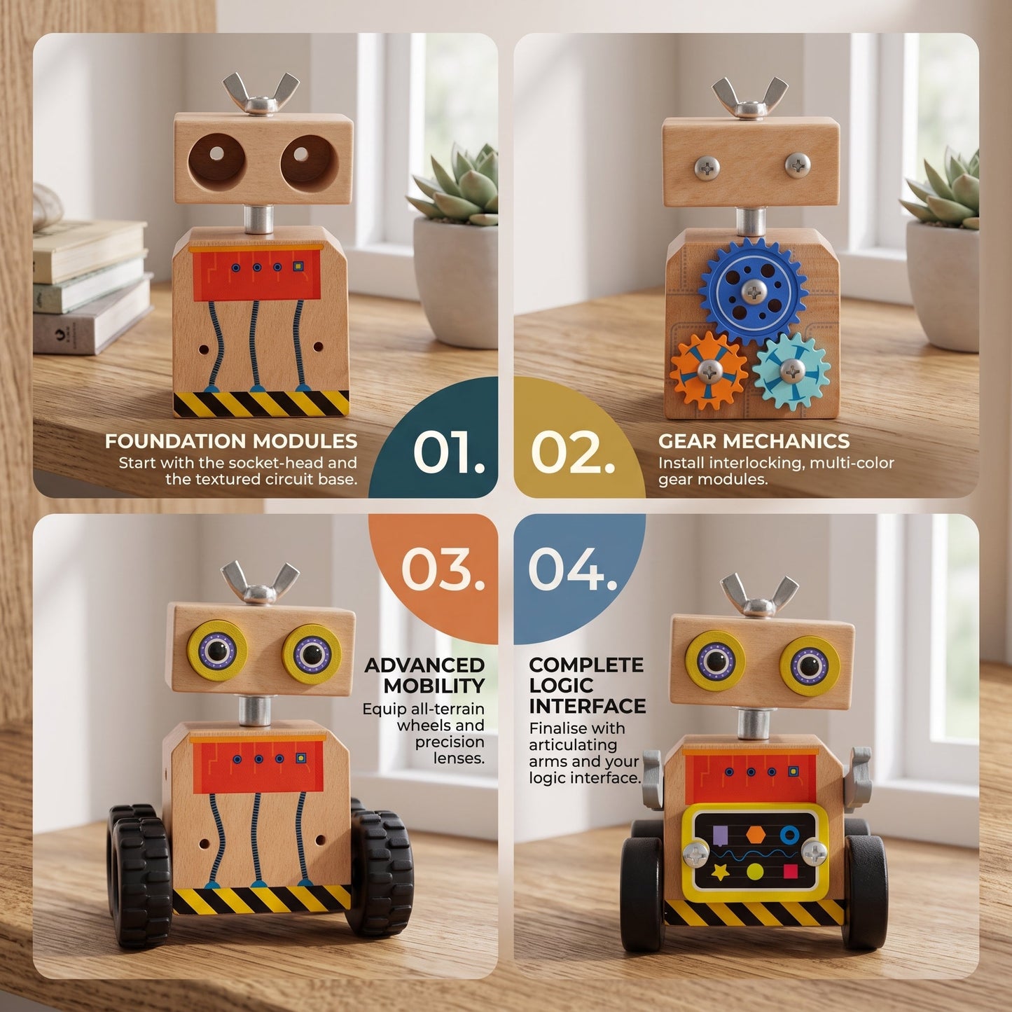 Wooden DIY Robot Building Kit
