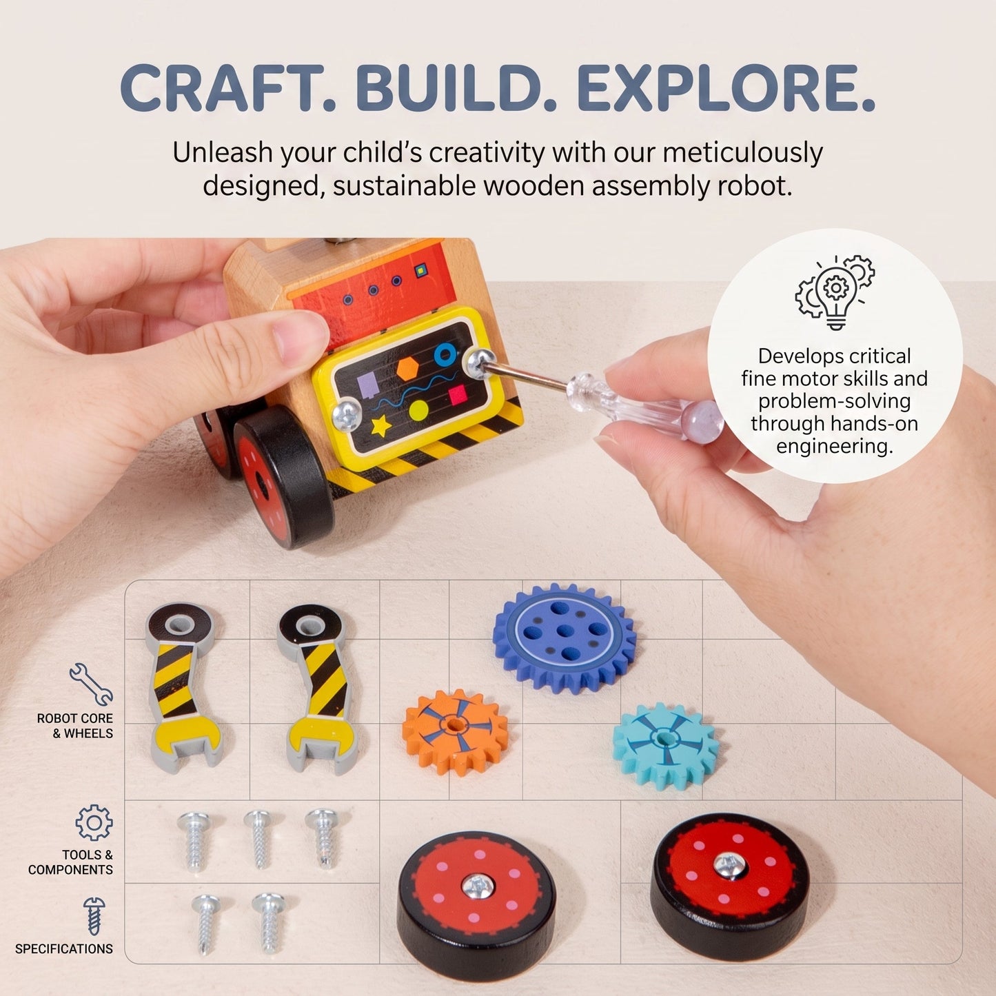 Wooden DIY Robot Building Kit