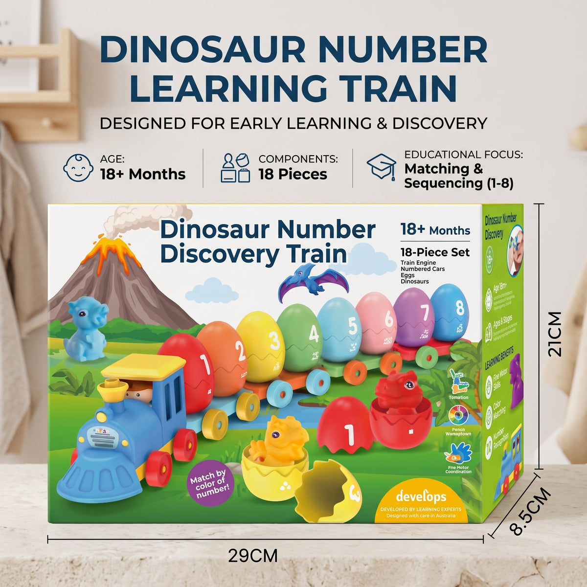 Dinosaur Number Train Learning Set