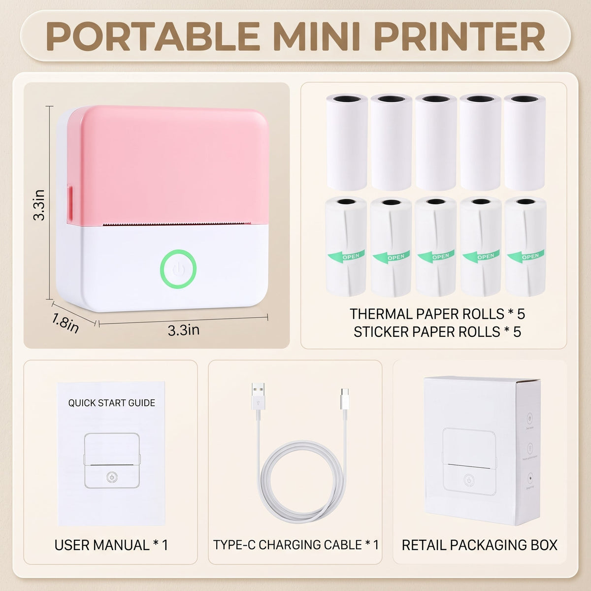Portable Mini Thermal Printer Kit