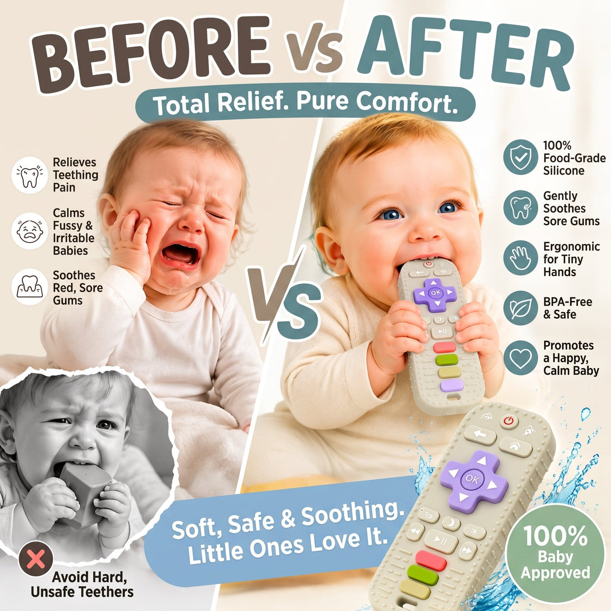 Baby Silicone TV Remote Teether Toy