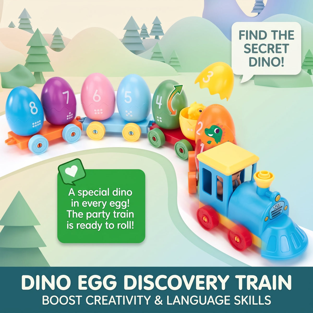 Dinosaur Number Train Learning Set