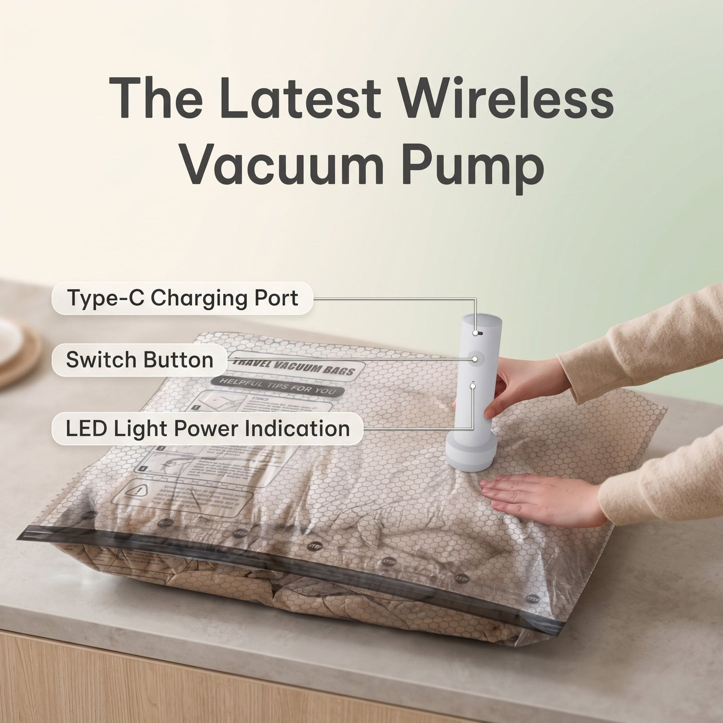 Vacuum Storage Bags with Wireless Air Pump