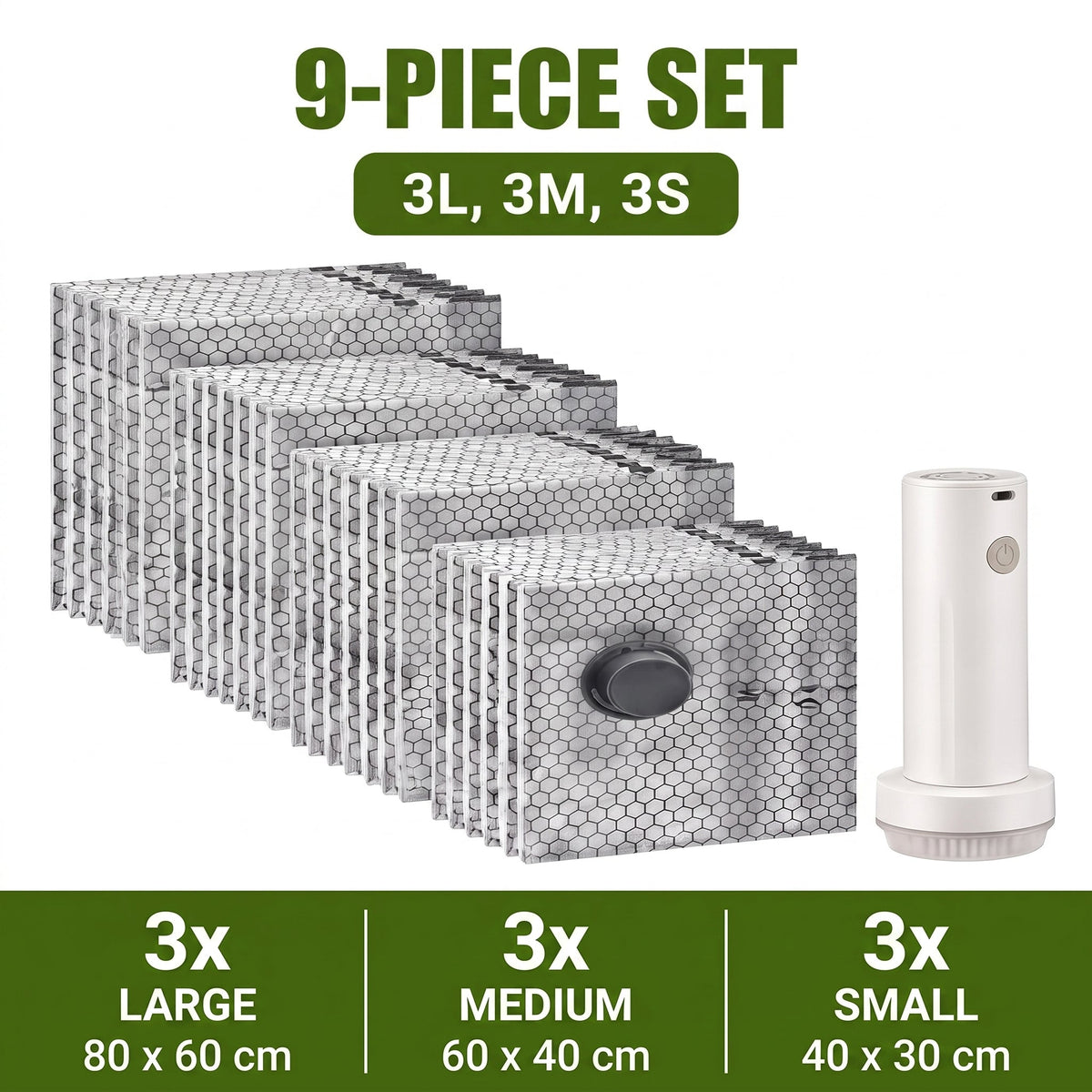 Vacuum Storage Bags with Wireless Air Pump